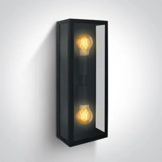 ONE LIGHT 67406B/B Gabbia 2A czarna lampa ogrodowa 2x40W E27 stal nierdzewna 201 + szkło hartowane