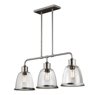 ELSTEAD Hobson FE-HOBSON-3P-SN 3 Light Island Chandelier Satin Nickel