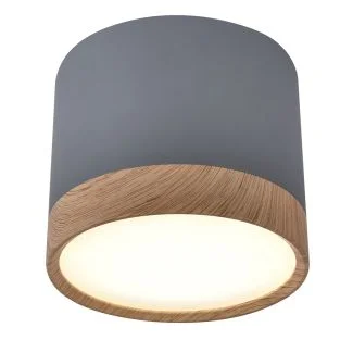 CANDELLUX 2275925 TUBA LAMPA SUFITOWA 9W LED 8,8/7,5 DREWNIANY+SZARY 4000K