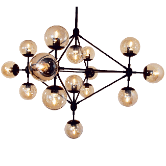 Step into Design ST-9047-15 Lampa wisząca ASTRIFERO-15 bursztynowo czarna 110 cm