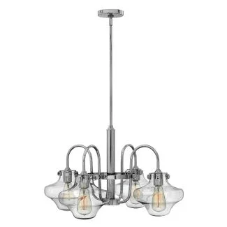 ELSTEAD Congress HK-CONGRESS4-B-CM 4 Light Clear Glass Chandelier - Chrome