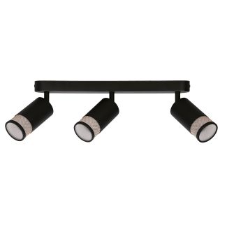CANDELLUX 93-27689 Flin lampa sufitowa listwa czarny 3x15W GU10 klosz czarny+złoty
