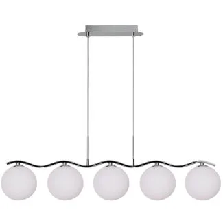 CANDELLUX 35-01429 RAMON LAMPA WISZĄCA CHROMOWY 5X40W G9 KLOSZ BIAŁY