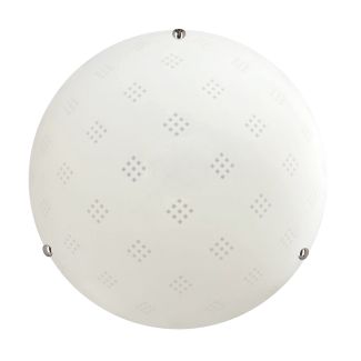 CANDELLUX 13-16775 FANUSA LAMPA SUFITOWA PLAFON 30 CHROMOWY 1X60W E27 KLOSZ BIAŁY Z WZOREM