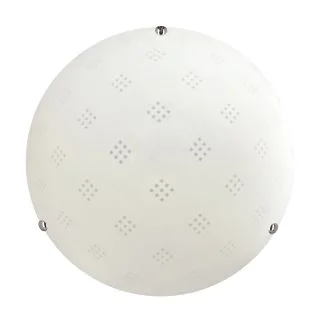 CANDELLUX 13-16775 FANUSA LAMPA SUFITOWA PLAFON 30  CHROMOWY 1X60W E27 KLOSZ BIAŁY Z WZOREM
