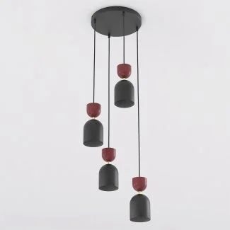 EMIBIG 1737/4PREM GAUDI 4PREM BLACK BURGUNDY Lampa wisząca