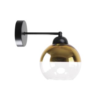 CANDELLUX 21-21199 CONTESSA LAMPA KINKIET CZARNY 1X40 E27 KLOSZ ZŁOTY