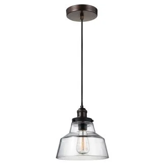 ELSTEAD Baskin FE-BASKIN-P-A-BR 1 Light Pendant - Aged Brass/Dark Weathered Zinc
