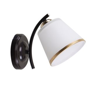 CANDELLUX 21-22615 GRECO LAMPA KINKIET CZARNY+ZŁOTY 1X40 E27 KLOSZ BIAŁY