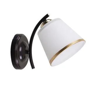 CANDELLUX 21-22615 GRECO LAMPA KINKIET CZARNY+ZŁOTY 1X40 E27 KLOSZ BIAŁY