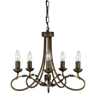 ELSTEAD OLIVIA OV5 BLK/GOLD 5Lt Chandelier/Semi-Flush