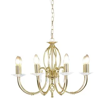 ELSTEAD AEGEAN AG8 POL BRASS 8Lt Chandelier/Semi-Flush