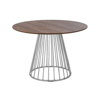 King Home KH1201100128.CHROM Stół GLAM WALNUT 110 - fornir orzechowy, chromowana podstawa