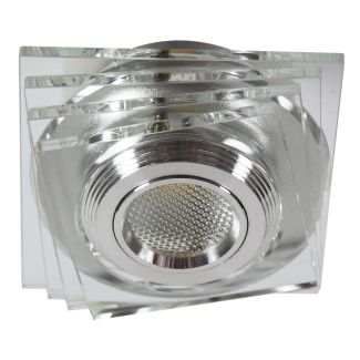 CANDELLUX 2228808 SS-32 AL/TR 3W LED COB 230V OPR. STROP. STAŁA KWADRATY SZKŁO TRANSPARENTNE