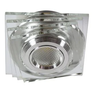 CANDELLUX 2228808 SS-32 AL/TR 3W LED COB 230V OPR. STROP. STAŁA KWADRATY SZKŁO TRANSPARENTNE