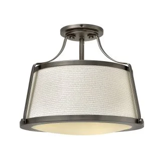 ELSTEAD Charlotte HK-CHARLOTTE-SF-AN 3 Light Semi-Flush - Antique Nickel
