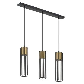 SIGMA 33455 FOBIA 3 lampa wisząca prosty czarny/złoty