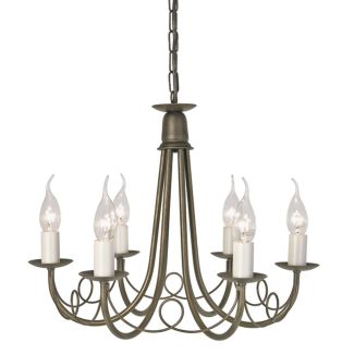 ELSTEAD MINSTER MN6 BLK/GOLD 6Lt Chandelier/Semi-Flush