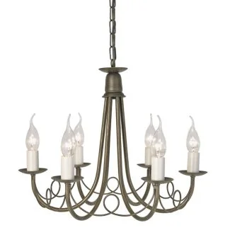 ELSTEAD MINSTER MN6 BLK/GOLD 6Lt Chandelier/Semi-Flush