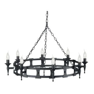 ELSTEAD SAXON SAX8 BLK 8Lt Chandelier