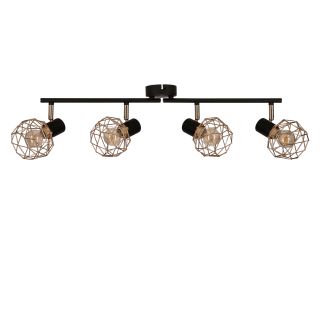 CANDELLUX 94-22226 ACROBAT LISTWA 4X40W E14 CZARNY KLOSZ MIEDZIANY