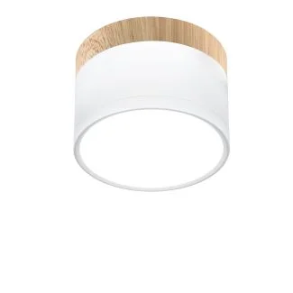 CANDELLUX 2273648 OPRAWA SUFITOWA TUBA 9W LED 4000K BIAŁY+DREWNIANY ŚR. 8,8 CM