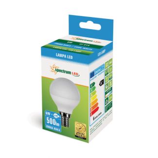 SPECTRUMLED 13023 Żarówka LED KULKA E-14 230V 6W CW SPECTRUM