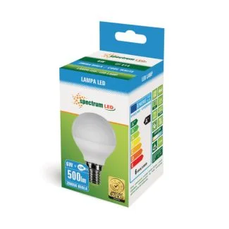 SPECTRUMLED 13023 Żarówka LED KULKA E-14 230V 6W CW SPECTRUM