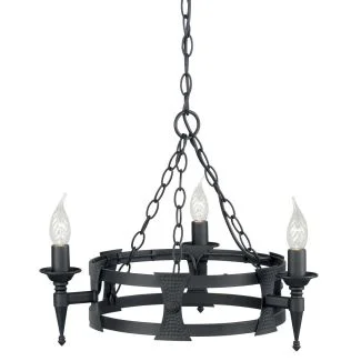 ELSTEAD SAXON SAX3 BLK 3Lt Chandelier