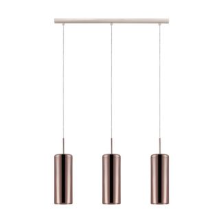 EGLO 98699 LAMPA SELVINO OPRAWA WISZĄCA HL/3 E27 NICKEL-M/KUPFER-TRANSP.SELVINO