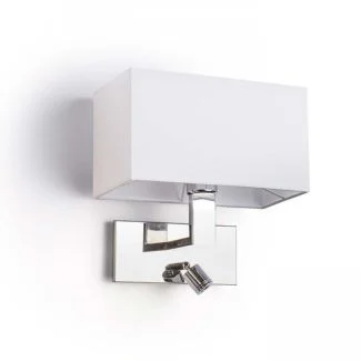 RENDL R11982 PLAZA ścienna z punktowym reflektorem LED biała chrom 230V E27 LED 42+3W 3000K