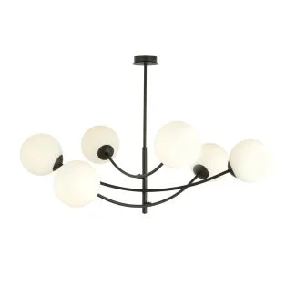 EMIBIG 1102/6 LAMPA SUFITOWA HUNTER 6 BLACK/OPAL