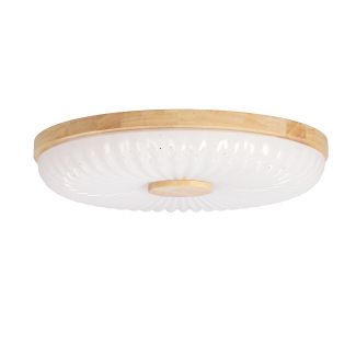 CANDELLUX 13-24954 TART LAMPA SUFITOWA PLAFON DREWNIANY 24W LED 38CM BIAŁY+DREWNIANY 4000K