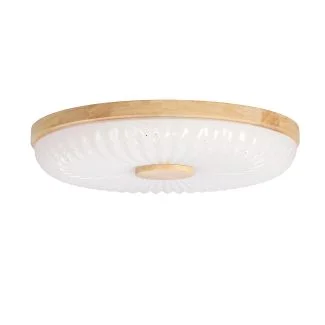 CANDELLUX 13-24954 TART LAMPA SUFITOWA PLAFON DREWNIANY 24W LED 38CM BIAŁY+DREWNIANY 4000K