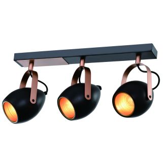 CANDELLUX 93-82589 ANICA LAMPA SUFITOWA LISTWA CZARNY 3X40W E14 ODBŁYŚNIK ZŁOTY