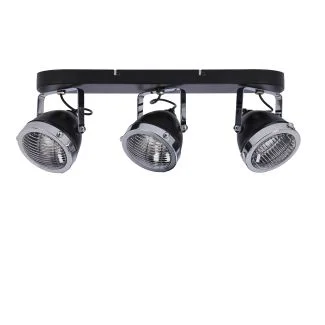 CANDELLUX 93-13316 CRAZY LAMPA SUFITOWA LISTWA CZARNY 3X15W GU10 KLOSZ BEZBARWNY