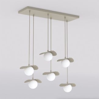 EMIBIG 1760/6 FLORA 6 MOKKA OPAL Lampa wisząca