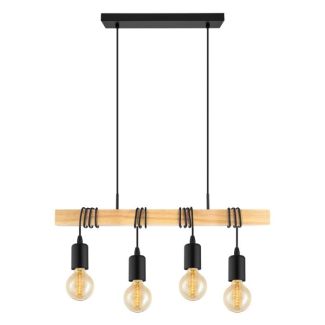 EGLO 32916 LAMPA TOWNSHEND OPRAWA WISZĄCA HL/4 SCHWARZ/EICHE-OPTIK TOWNSHEND