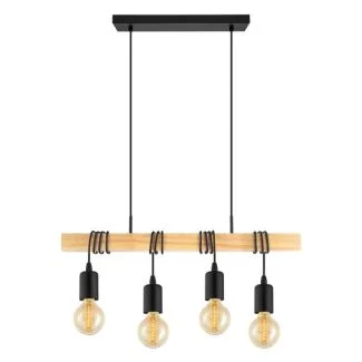 EGLO 32916 LAMPA TOWNSHEND OPRAWA WISZĄCA HL/4 SCHWARZ/EICHE-OPTIK TOWNSHEND