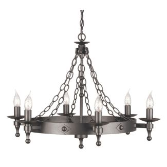 ELSTEAD WARWICK WR6 GRAPHITE 6Lt Chandelier