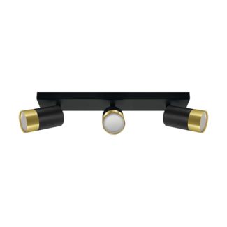 IDEUS 04280 PUZON SPT GU10 3L BLACK/GOLDEN Oprawa ścienno-sufitowa