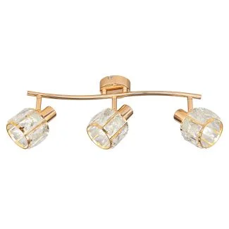 CANDELLUX 93-23490 Dubai lampa sufitowa listwa różowy złoty 3x40W E14 klosz złoty z kryszt transp