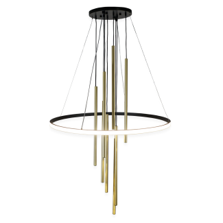 ANTIGO Lampa wisząca Luna - Mosiądz mat-czarna 3000K 8978