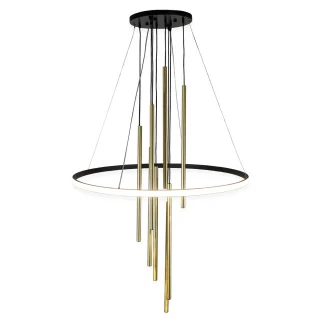 ANTIGO Lampa wisząca Luna - Mosiądz mat-czarna 3000K 8978