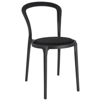 KING HOME PP-134A.BLACK Krzesło SLIM czarne - polipropylen, tkanina