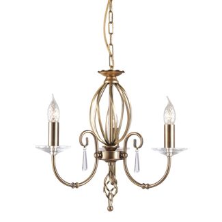 ELSTEAD AEGEAN AG3 AGED BRASS 3Lt Chandelier/Semi-Flush