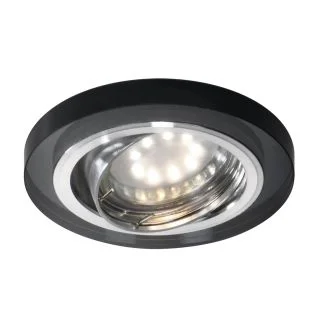 CANDELLUX 2263816 SSU-15 CH/BK MR16 CHROM oczko sufitowe lampa sufitowa. STROP. UCHYL. OKRĄGŁA SZKŁO CZARNE