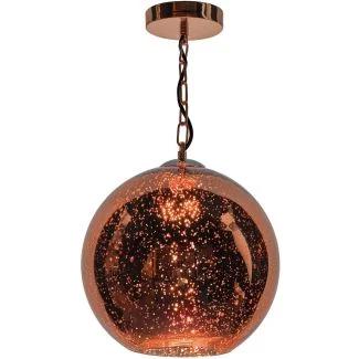 DAR SPE0164 SPECKLE 1LT PENDANT SPECKLED COPPER GLASS
