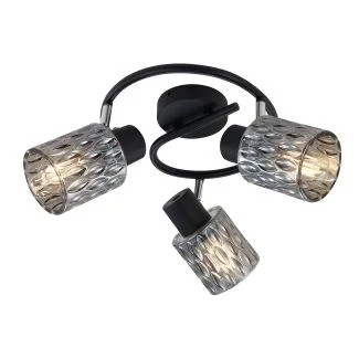 CANDELLUX 98-27405 BILL LAMPA SUFITOWA SPIRALA CZARNY 3X40W E27 KLOSZ DYMIONY