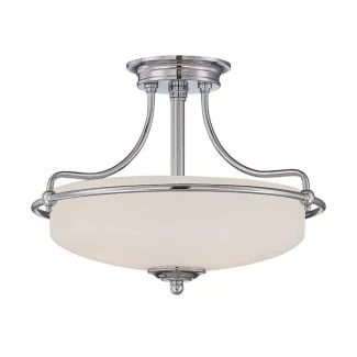 ELSTEAD Griffin QZ-GRIFFIN-SFS-AN 3 Light Semi-Flush Light - Antique Nickel